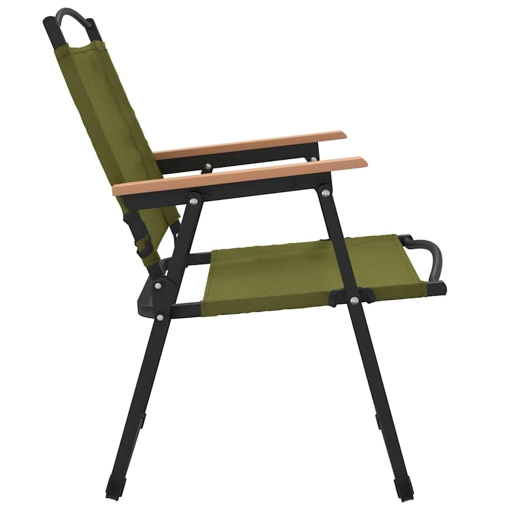 Foldable Camping Chairs 2 Pack Green Oxford Fabric V1162