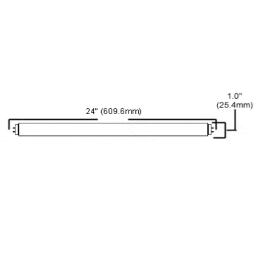 24 Inch T8 Fluorescent Tube Light Bulb 17W 4100K Cool White 2800 Lumen G13 Bi-Pin Base Pack of 10 P5475