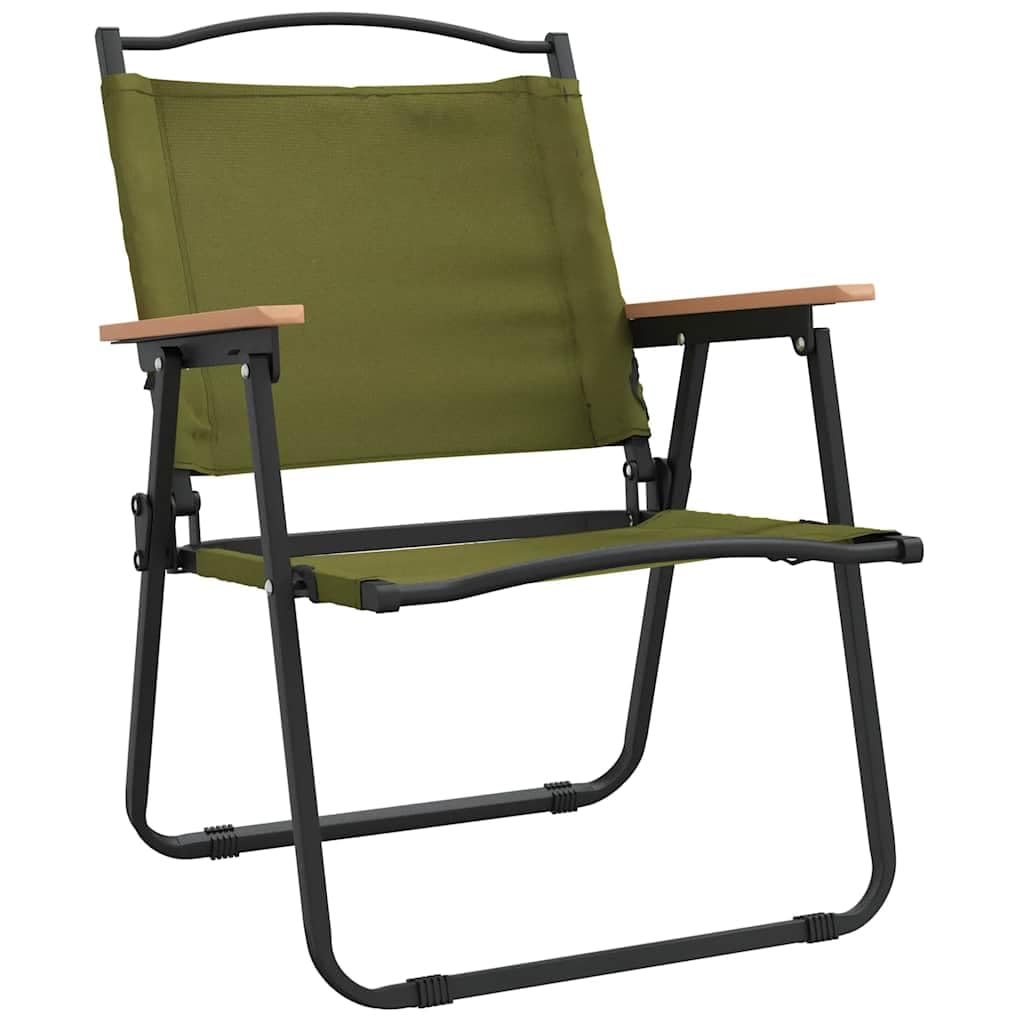 Foldable Camping Chairs 2 Pack Green Oxford Fabric V1162