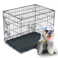 24-48 Inch Folding Dog Crate with Tray and Divider Panel J81077