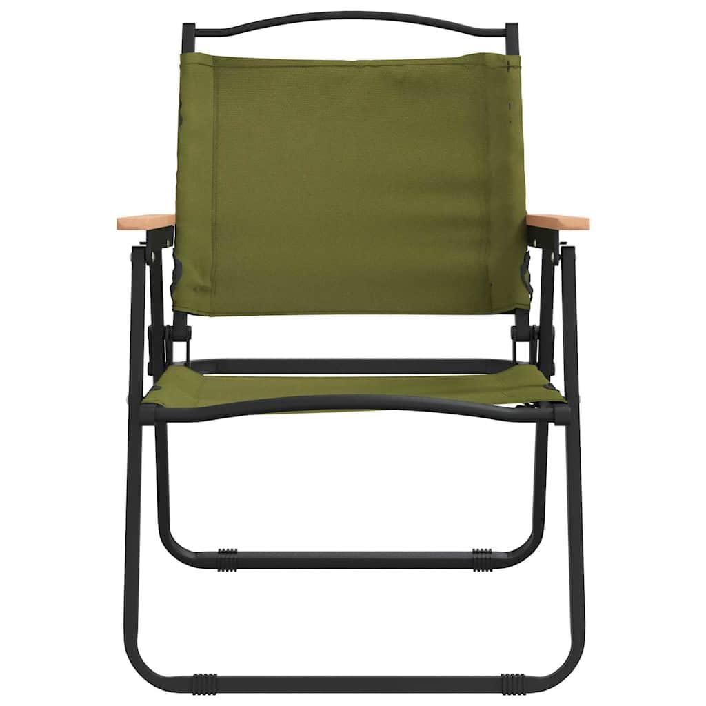 Foldable Camping Chairs 2 Pack Green Oxford Fabric V1162