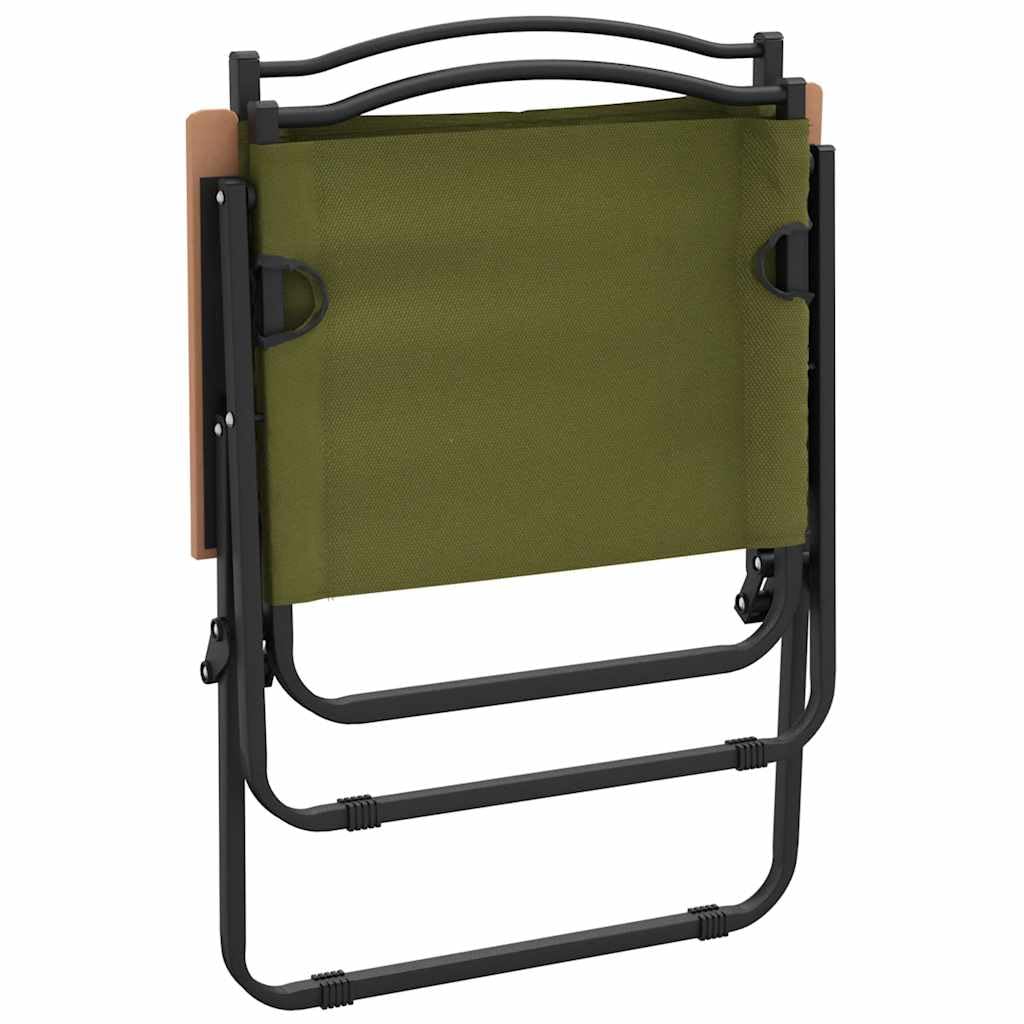 Foldable Camping Chairs 2 Pack Green Oxford Fabric V1162