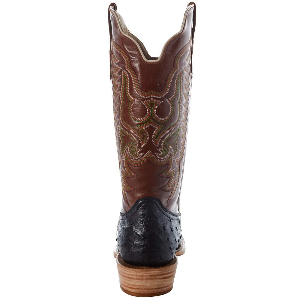 Black Full Quill Ostrich Boots K19038