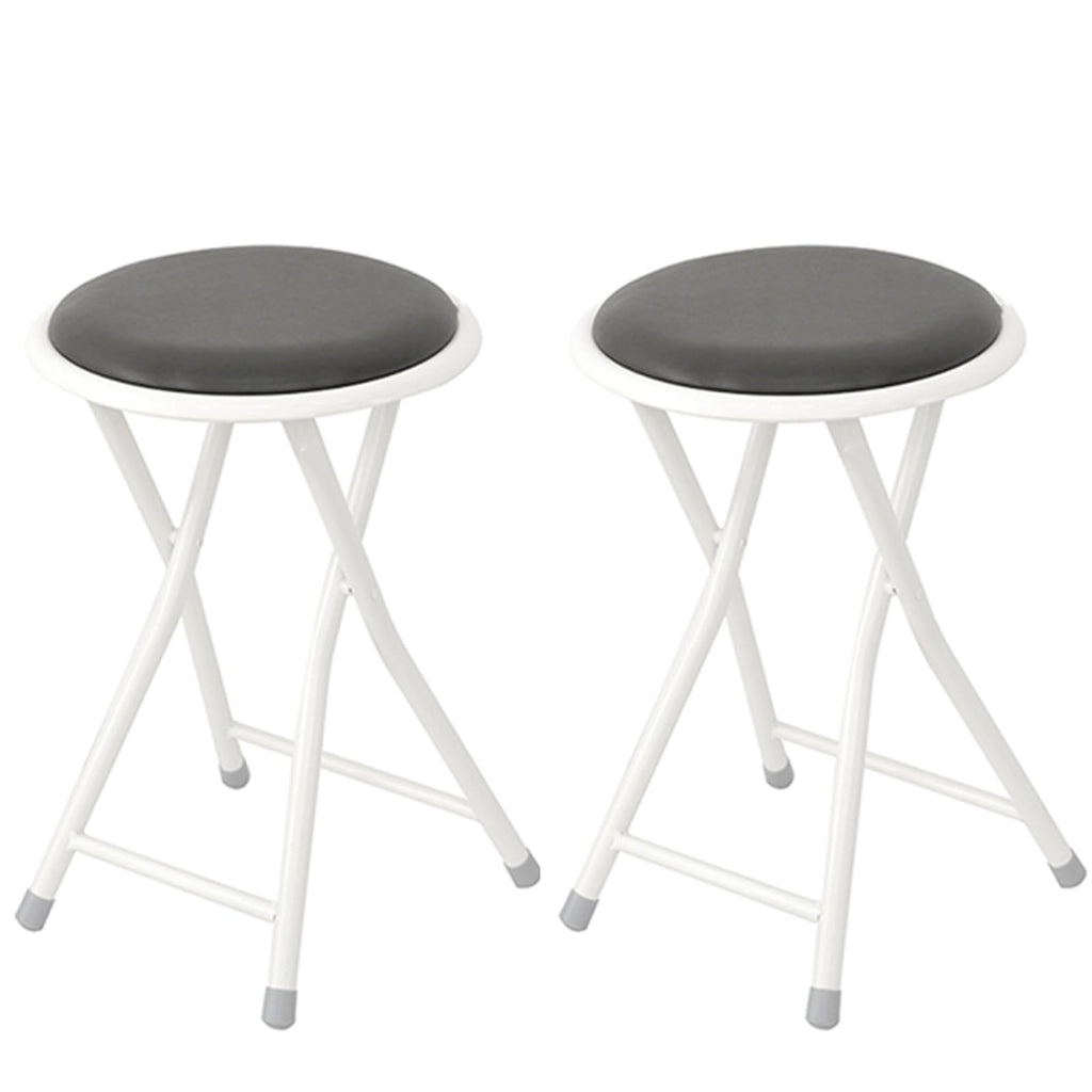 Set of 2 Pcs 18 Inch Round Padded Folding Bar Stool X9019