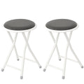Set of 2 Pcs 18 Inch Round Padded Folding Bar Stool X9019