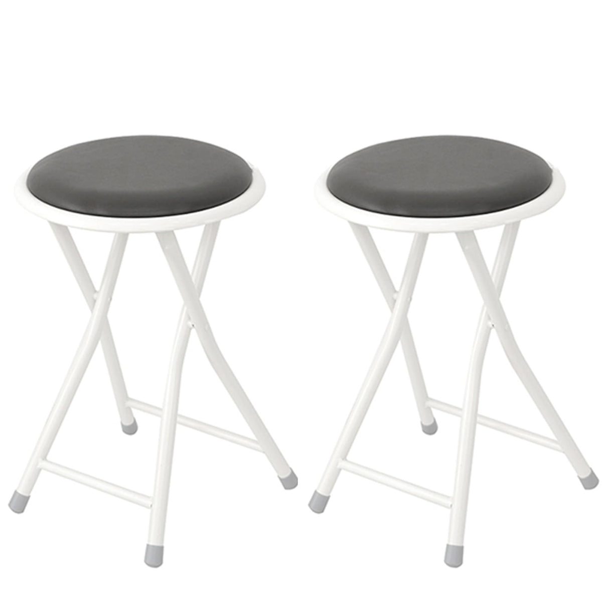 Set of 2 Pcs 18 Inch Round Padded Folding Bar Stool X9019