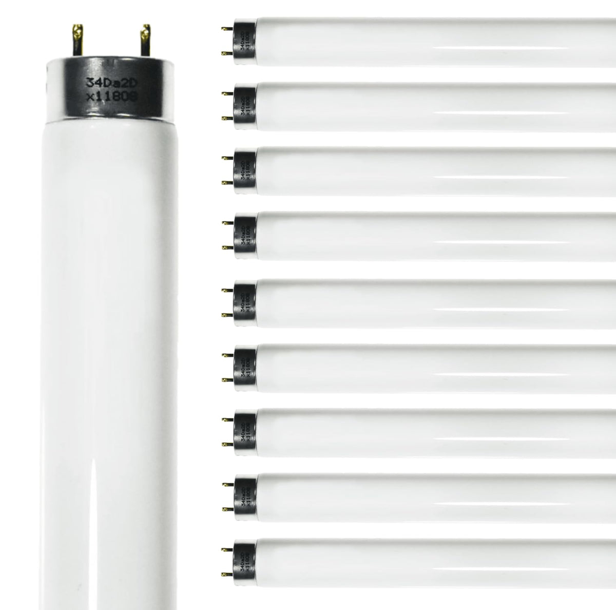 24 Inch T8 Fluorescent Tube Light Bulb 17W 4100K Cool White 2800 Lumen G13 Bi-Pin Base Pack of 10 P5475