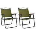 Foldable Camping Chairs 2 Pack Green Oxford Fabric V1162