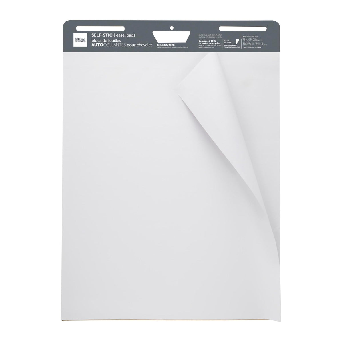 Self-Stick Easel Pads, 25" x 30", 30 Sheets, White, Pack Of 4 S1133