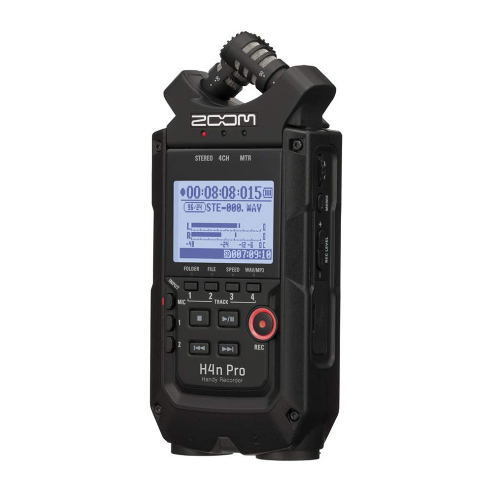 All Black 4-Track Portable Recorder with AC Adapter, Windbuster, 16GB Memory Card & USB Cable X208