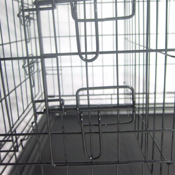 24-48 Inch Folding Dog Crate with Tray and Divider Panel J81077