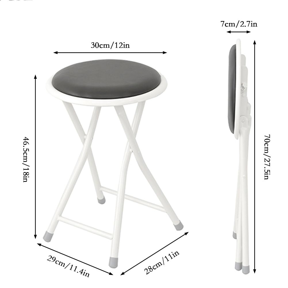 Set of 2 Pcs 18 Inch Round Padded Folding Bar Stool X9019