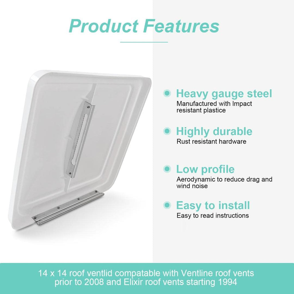 14" White 2 Pack Roof Vent Cover U215