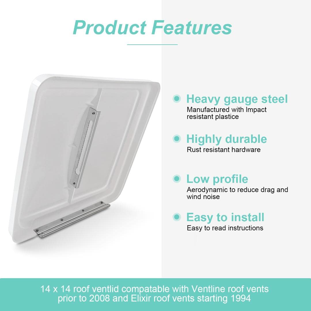 14" White 2 Pack Roof Vent Cover U215