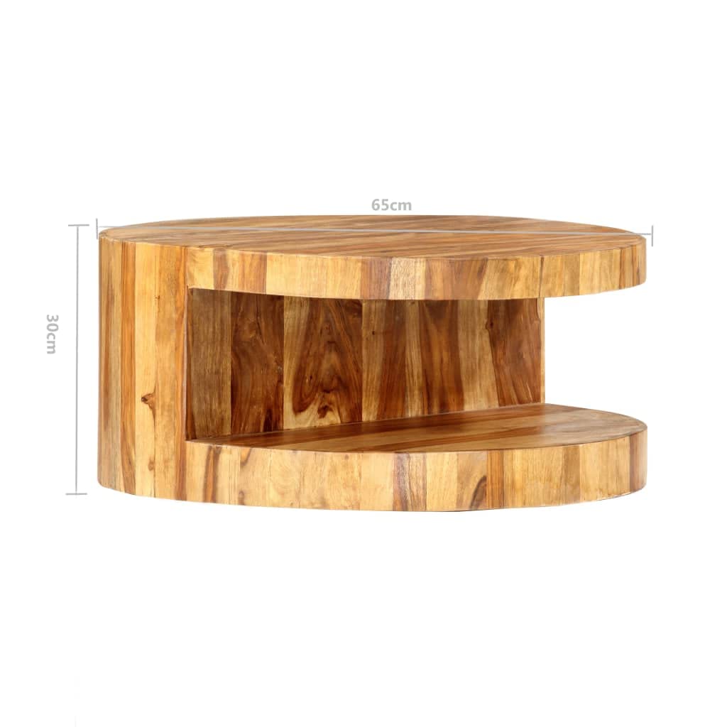 Round Coffee Table Solid Sheesham Wood C13765