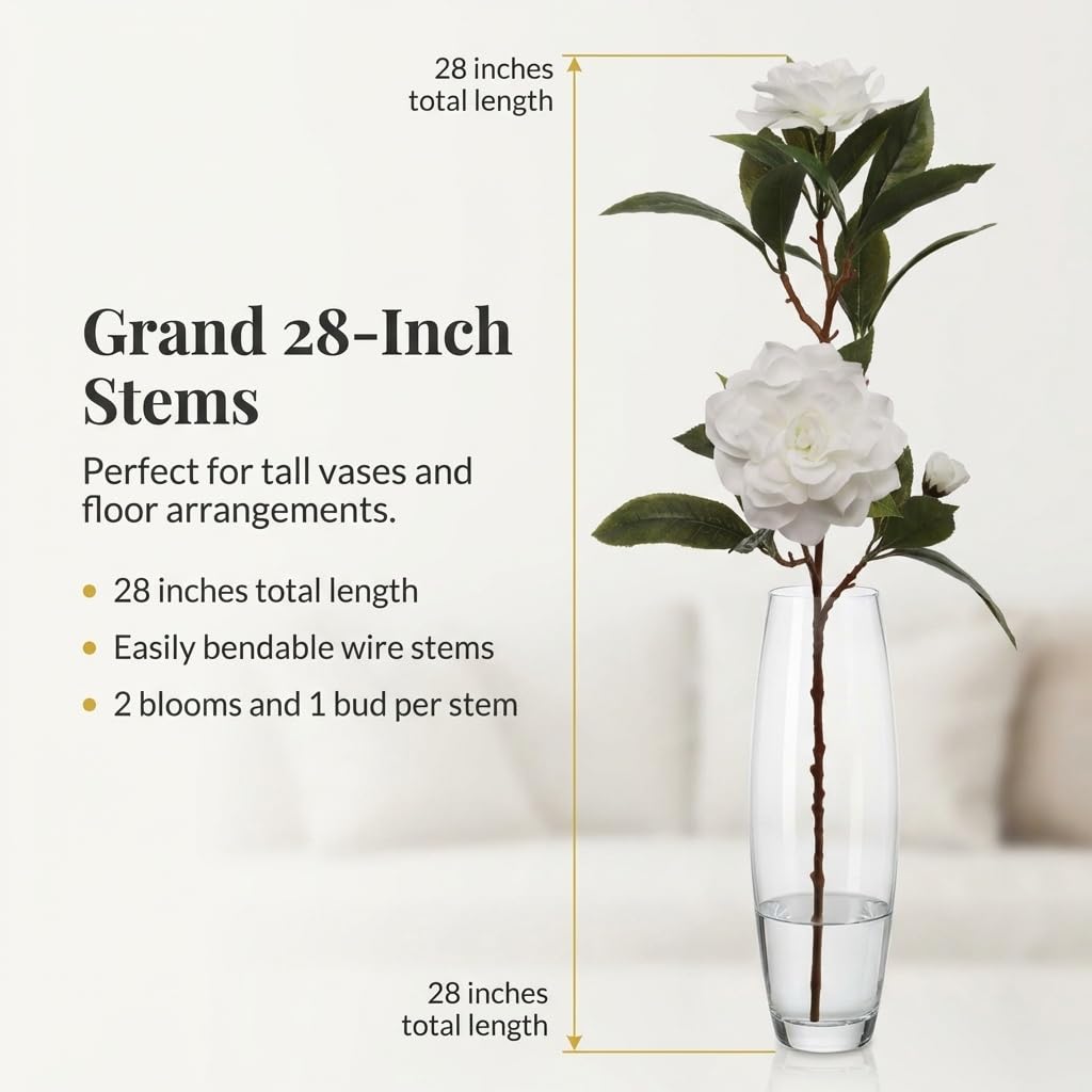 White 2 Pack 28in Faux Flowers G821