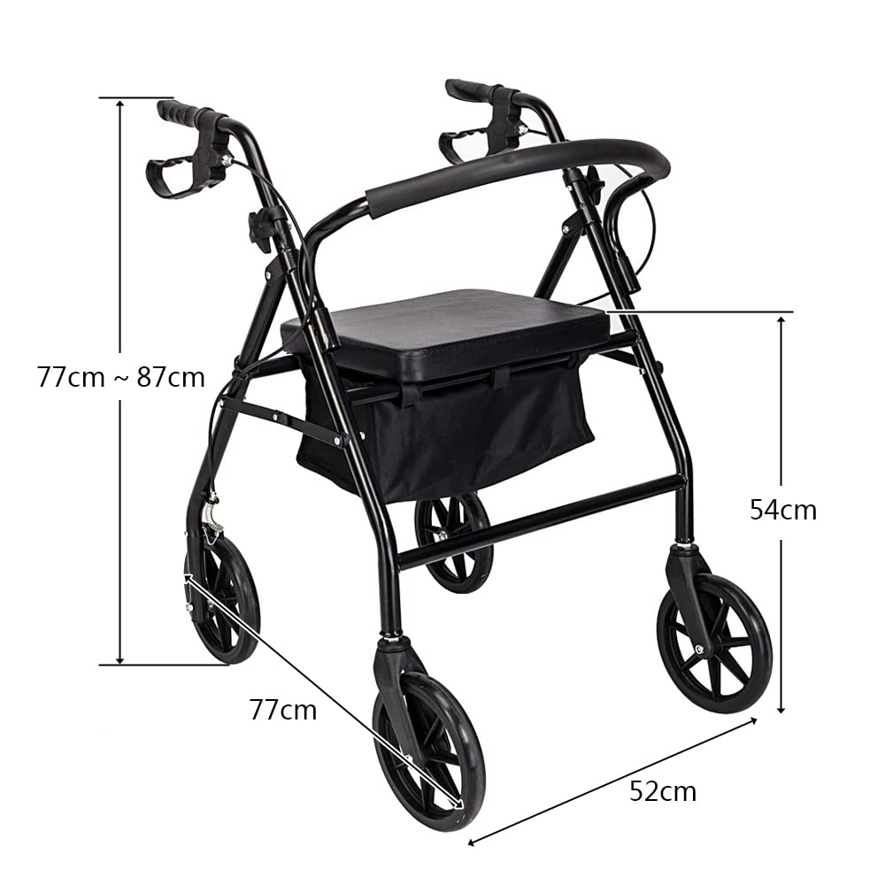 Rollator Walker with Seat, 8" Wheels, 286 Pound Capacity J109