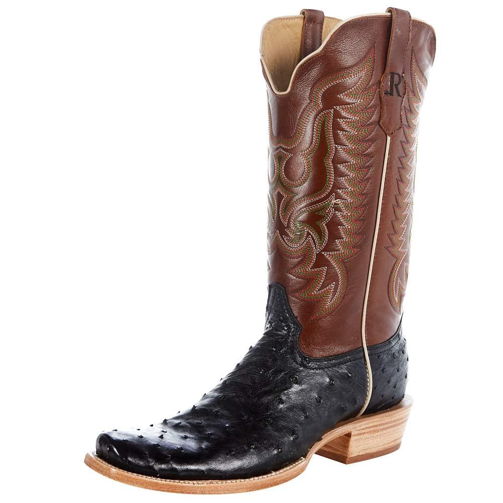 Black Full Quill Ostrich Boots K19038
