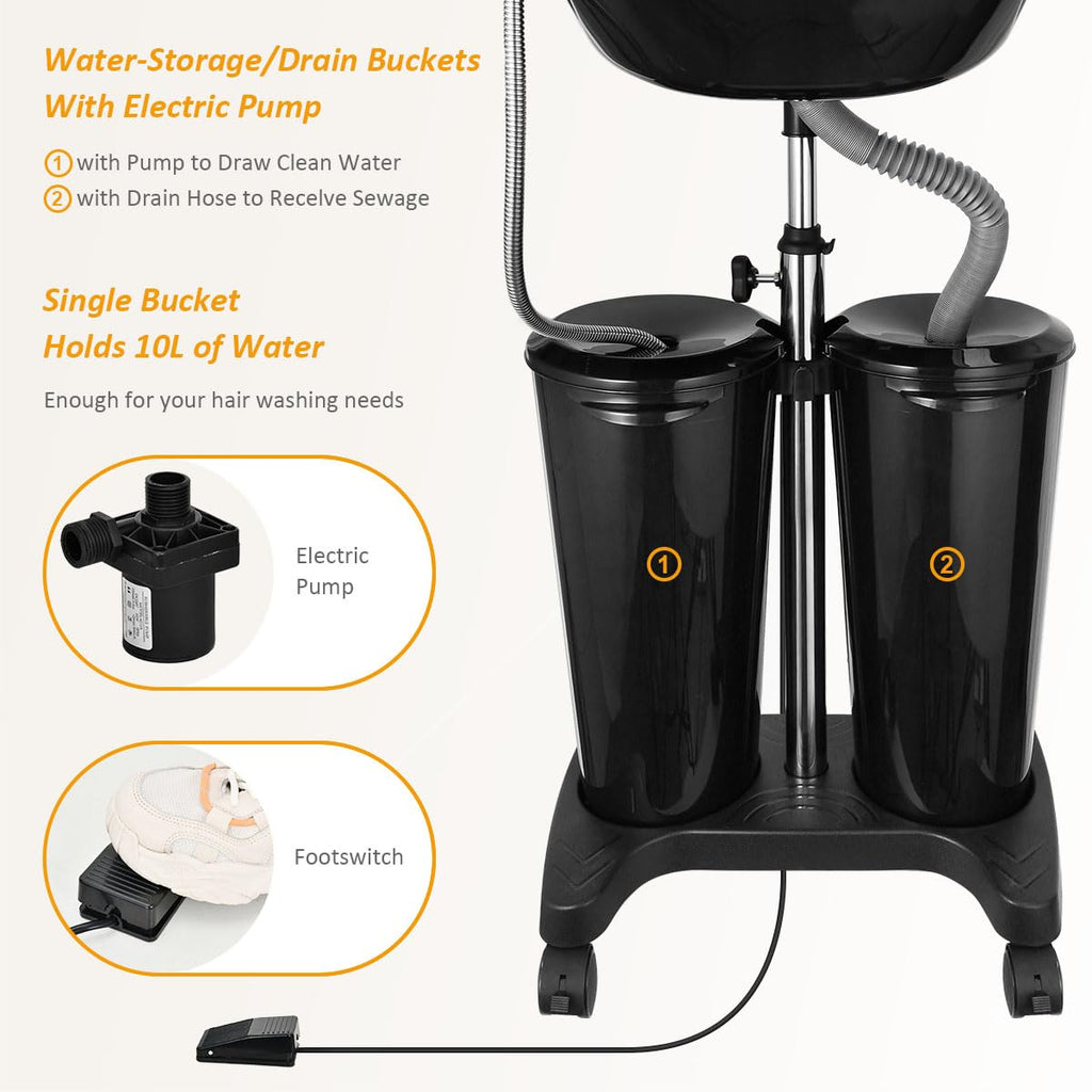 Portable Shampoo Bowl with Electric Pump D186