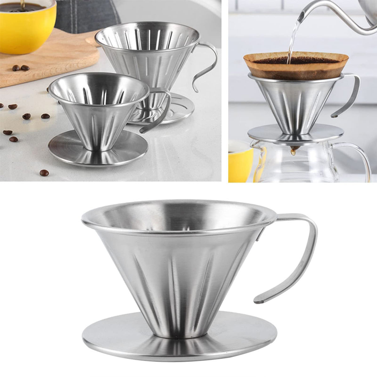 Pour over Stainless Steel Reusable Coffee Dripper I5932