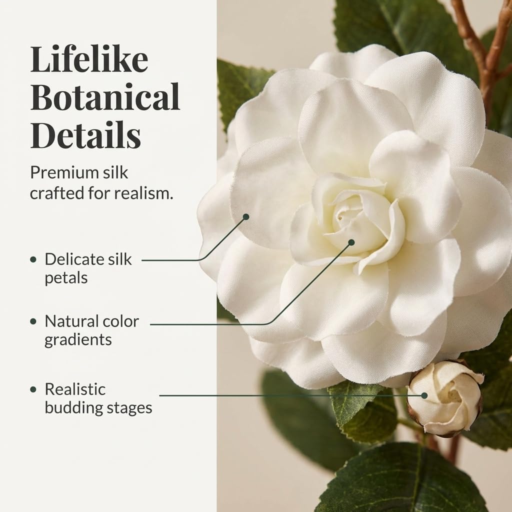 White 2 Pack 28in Faux Flowers G821