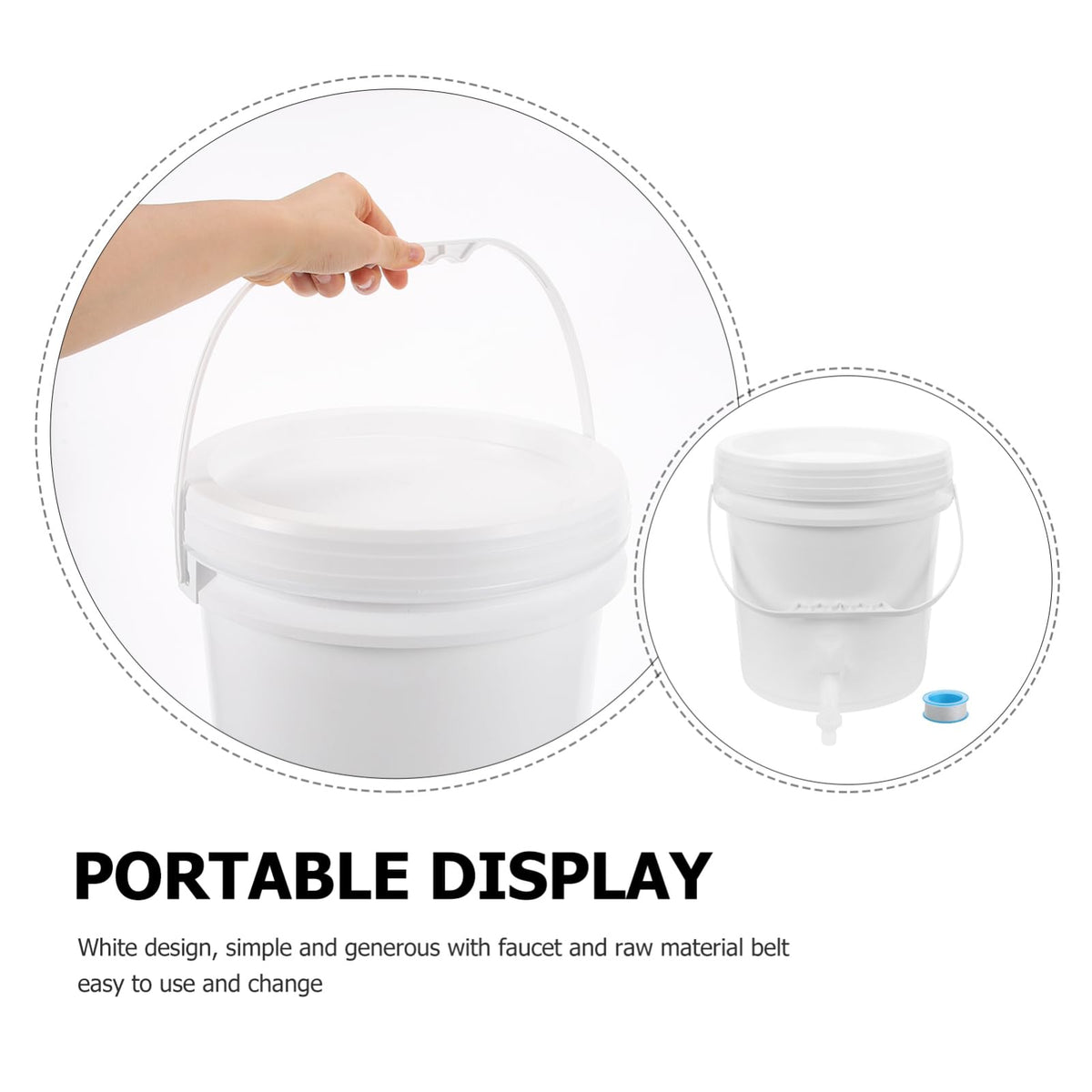 Outdoor Water Storage Bucket with Faucet 10l Capacity X633446