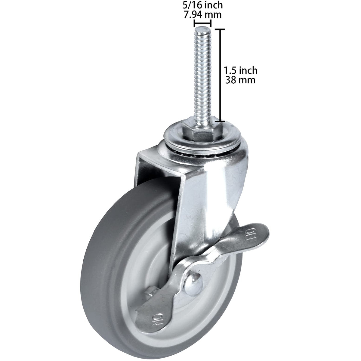 3 Inch Set of 4 Heavy Duty Swivel Rubber Caster Wheels R182