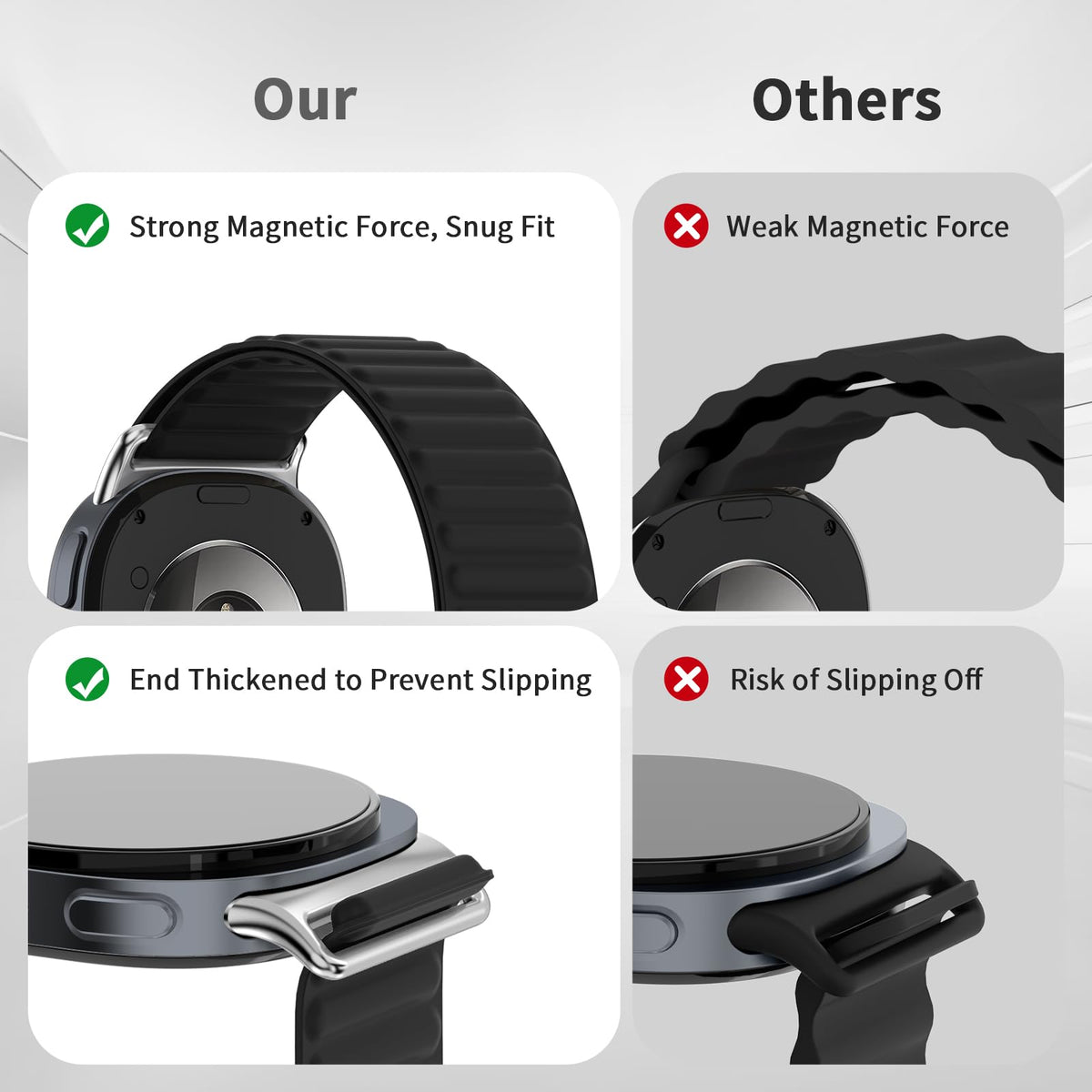 Magnetic Silicone Sport Band 40mm 44mm 46mm V5830