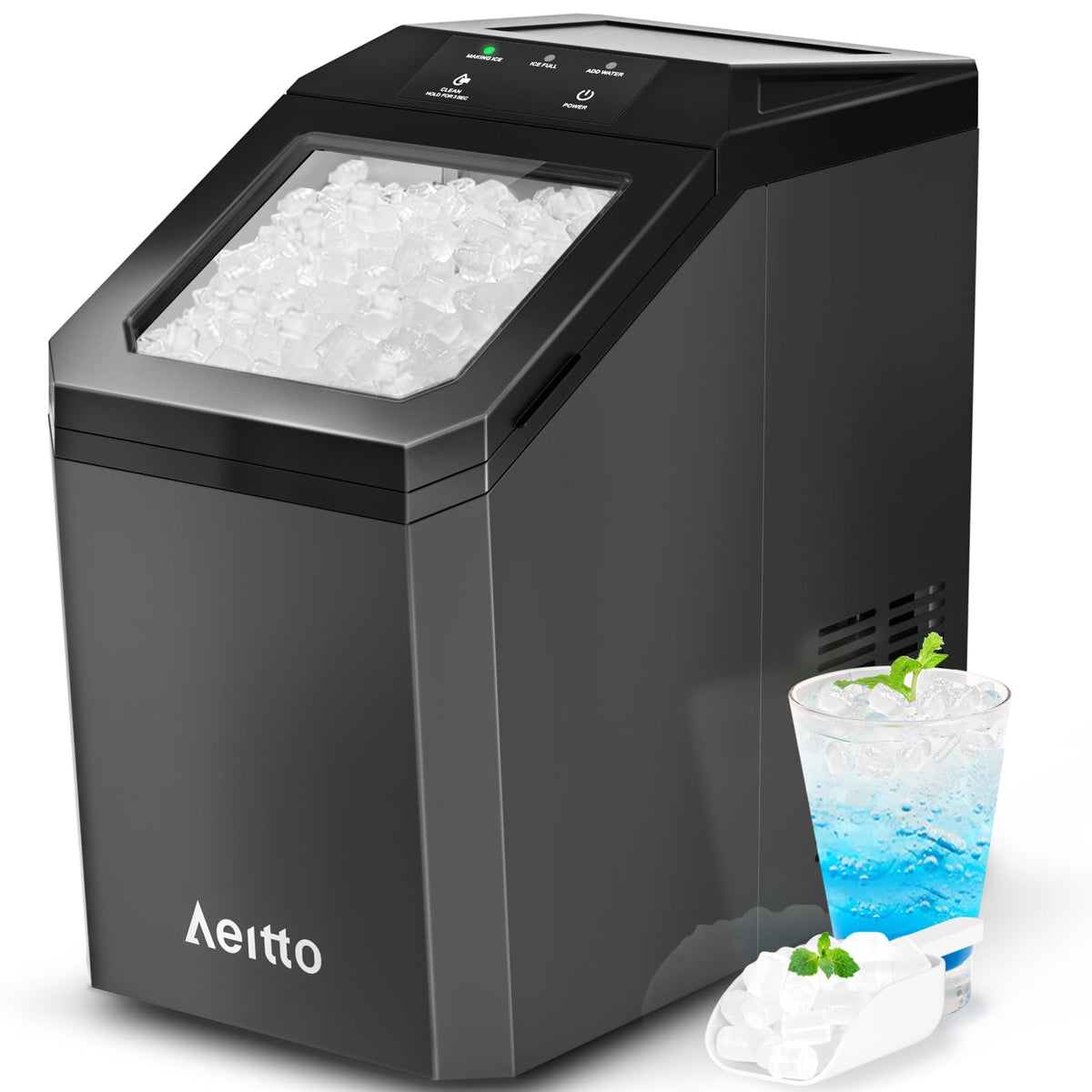 55lbs/Day Self-Cleaning Stainless Steel Nugget Ice Maker Z68218