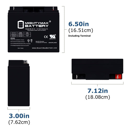 12 Volt 18 AH Rechargeable SLA AGM Battery J5810