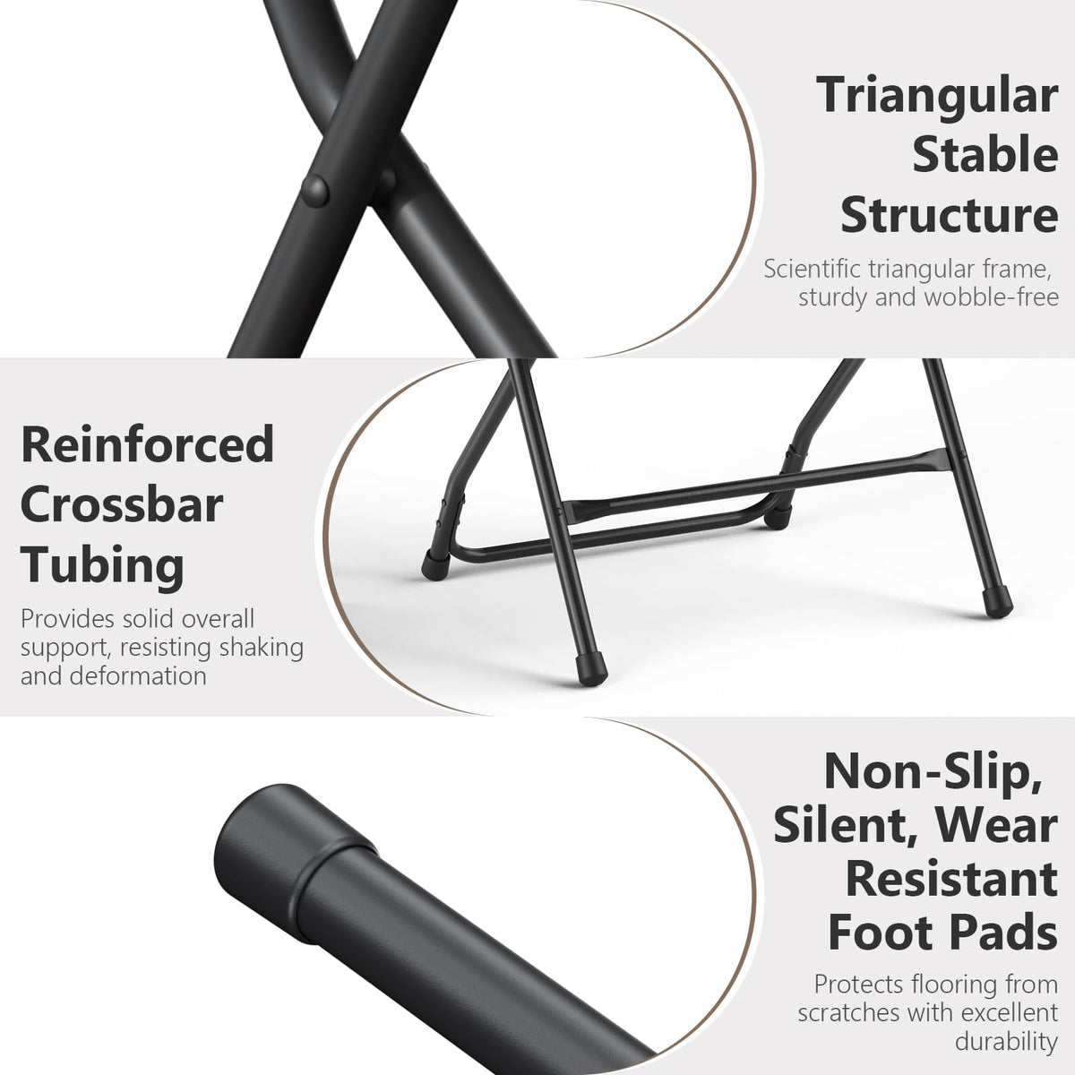 10 Pack Lightweight Stackable Plastic Folding Chairs with Steel Frame J31353
