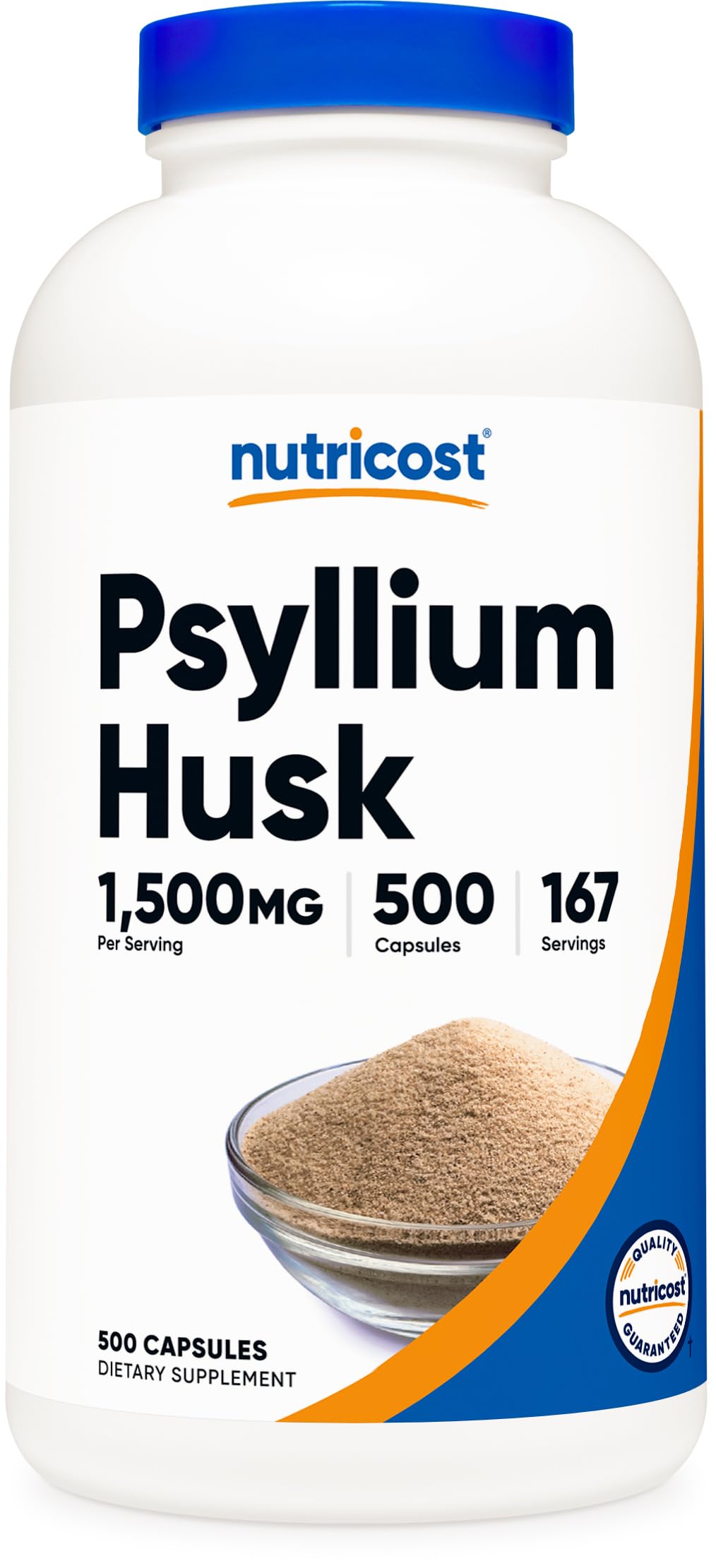 Psyllium Husk 1500mg 500 Capsules Gluten Free F242