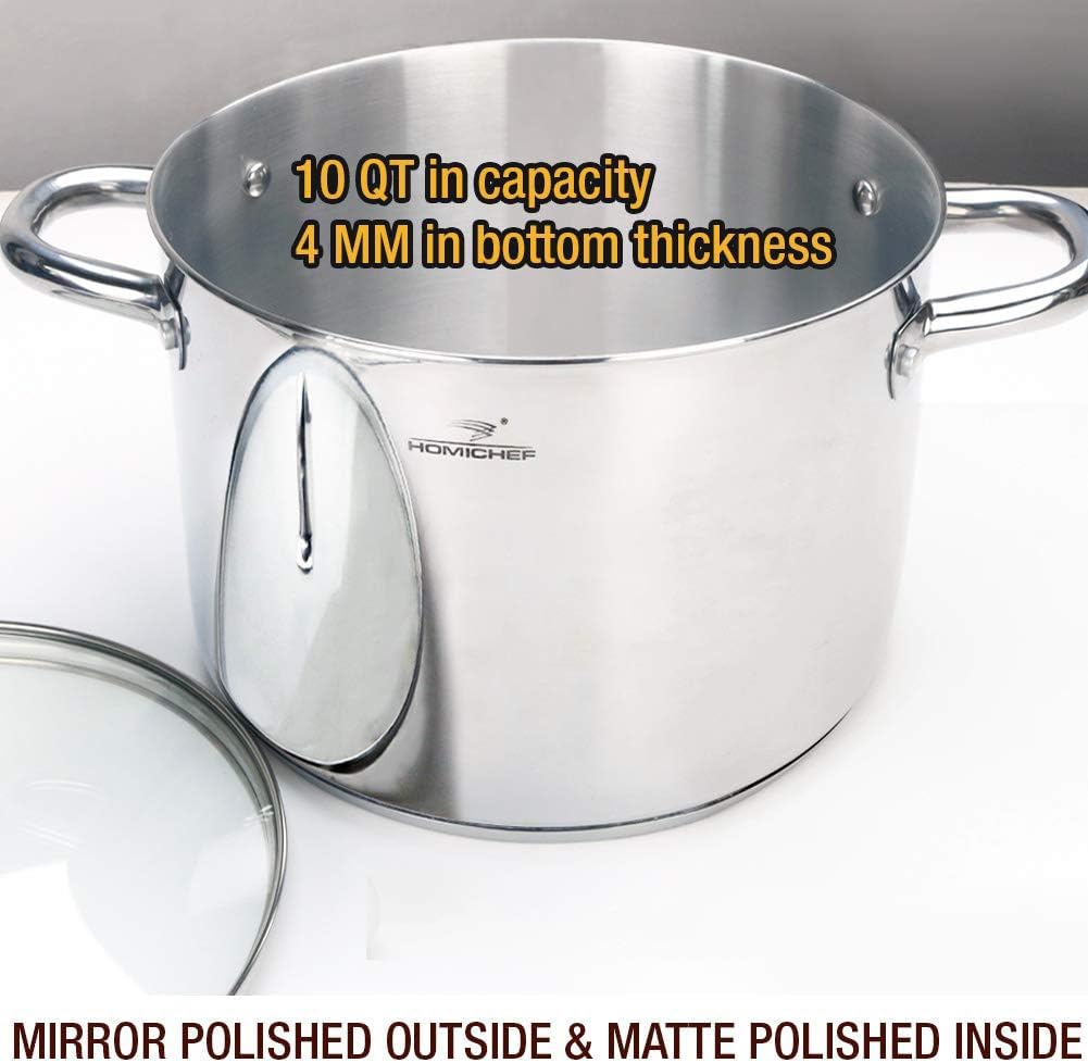 10 Quart Stainless Steel Stock Pot with Glass Lid A794724