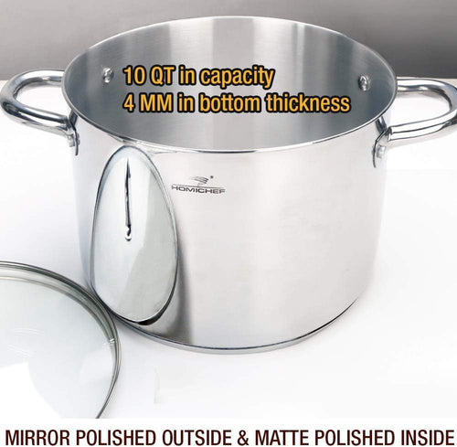 10 Quart Stainless Steel Stock Pot with Glass Lid A794724