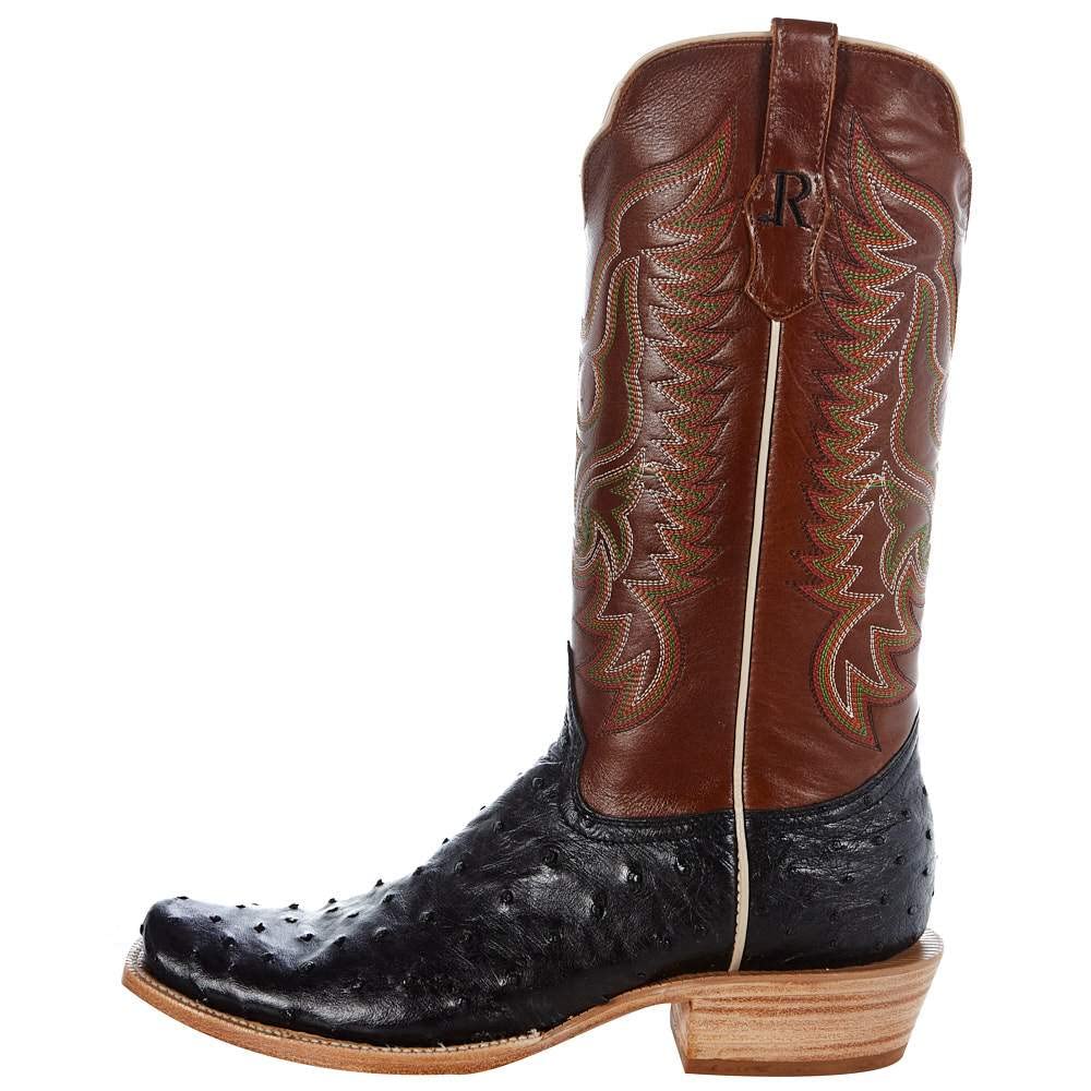 Black Full Quill Ostrich Boots K19038