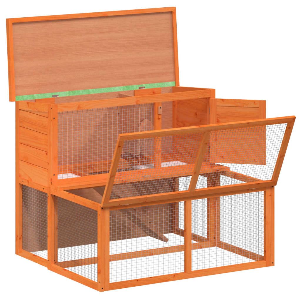 2-Tier Solid Pine Wood Rabbit Hutch C93734