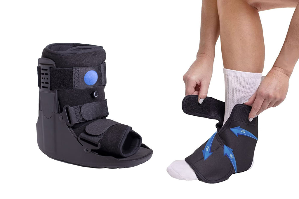 Short Air Walker Boot + Ankle & Foot Ice Wrap Z11129