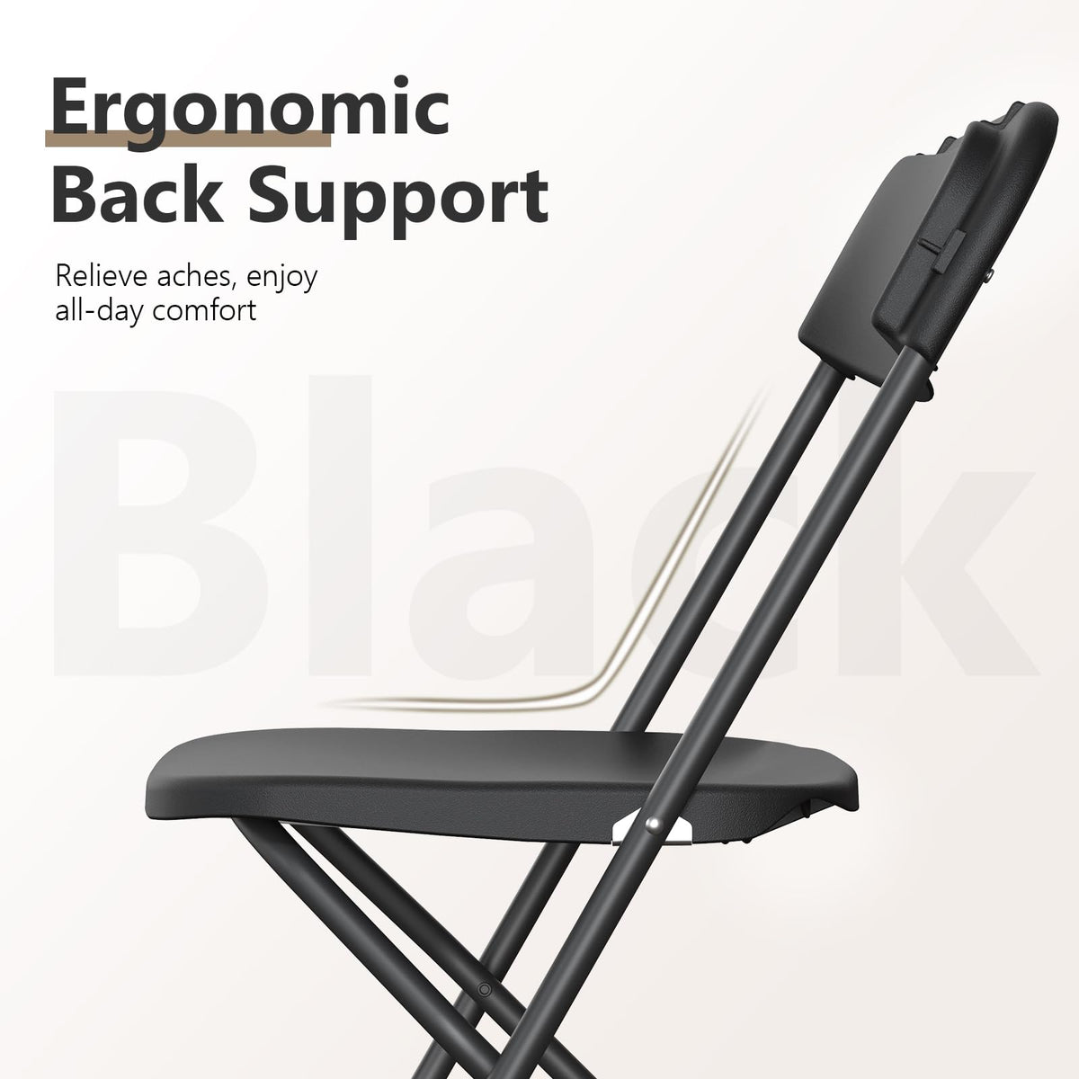 10 Pack Lightweight Stackable Plastic Folding Chairs with Steel Frame J31353