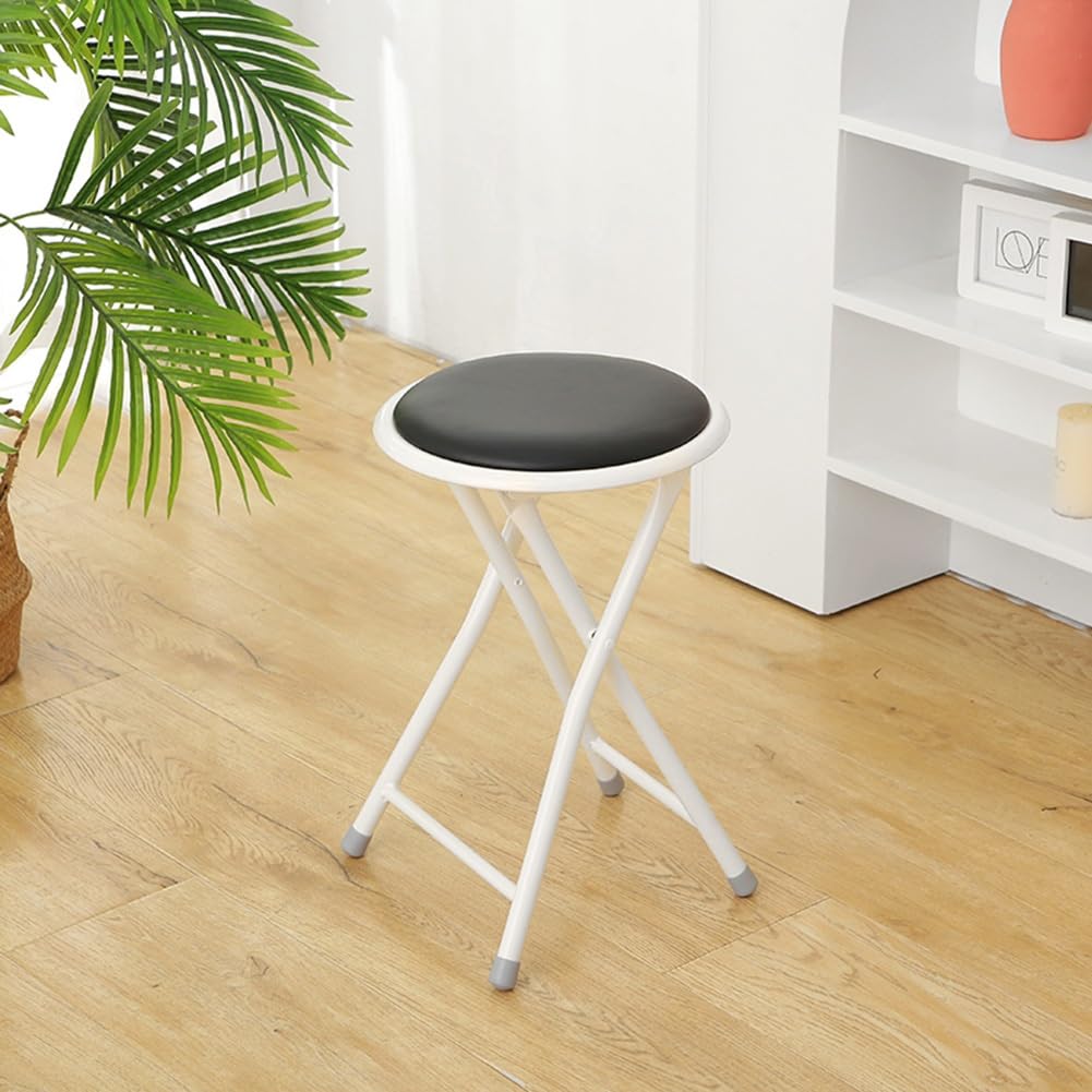 Set of 2 Pcs 18 Inch Round Padded Folding Bar Stool X9019