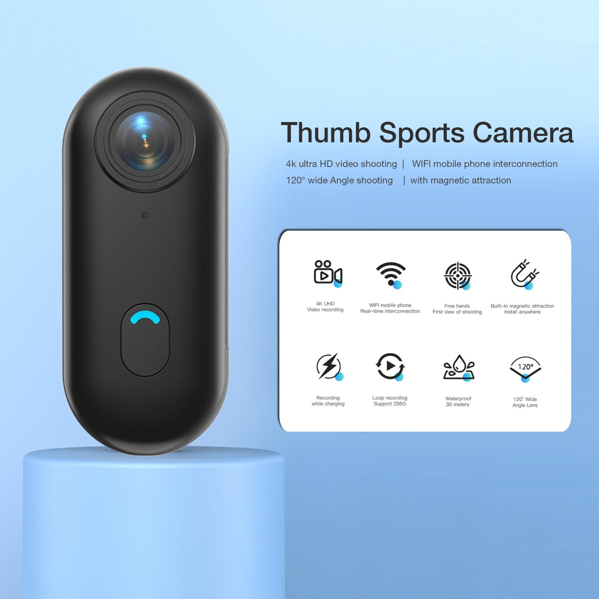 64GB 4K Thumb Action Camera Q16066