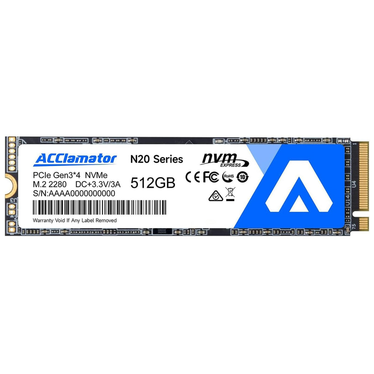 512GB NVMe M.2 2280 PCIe Gen3x4 Internal SSD I308
