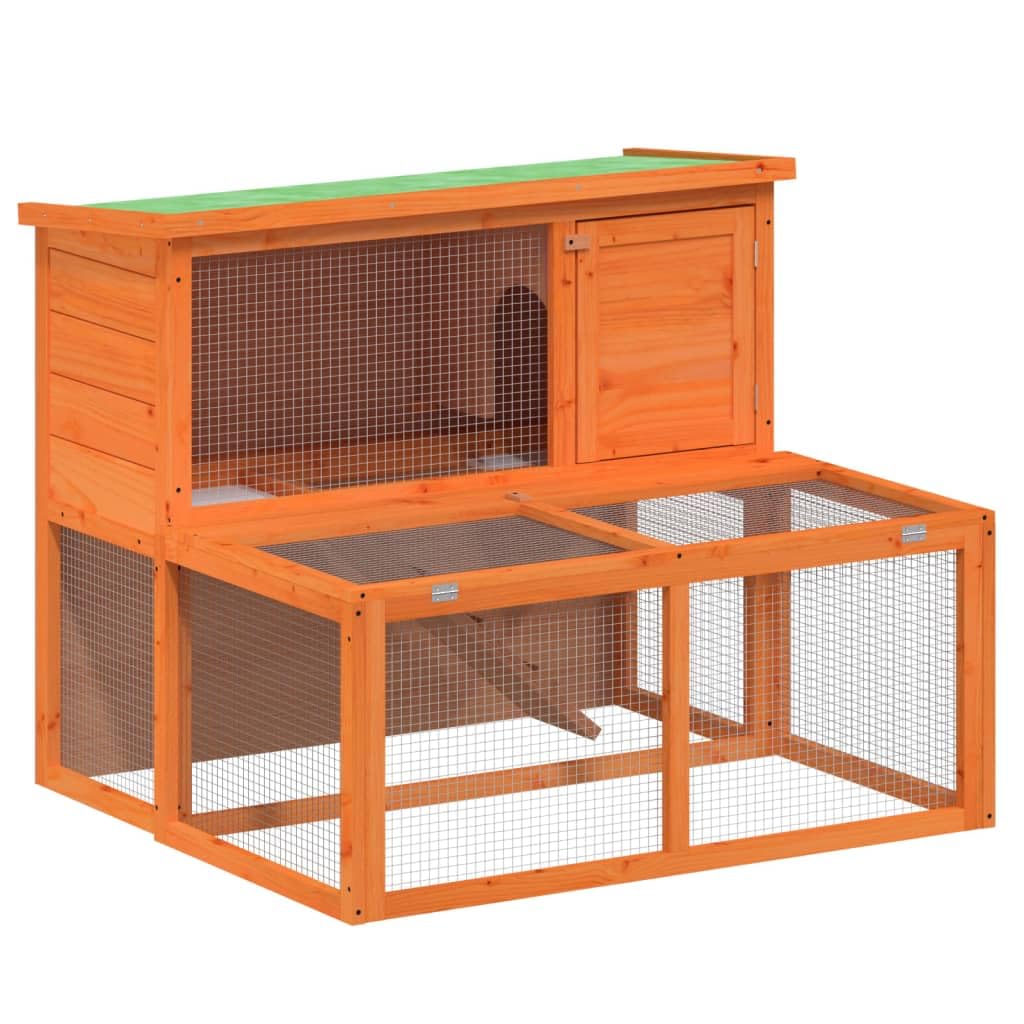 2-Tier Solid Pine Wood Rabbit Hutch C93734