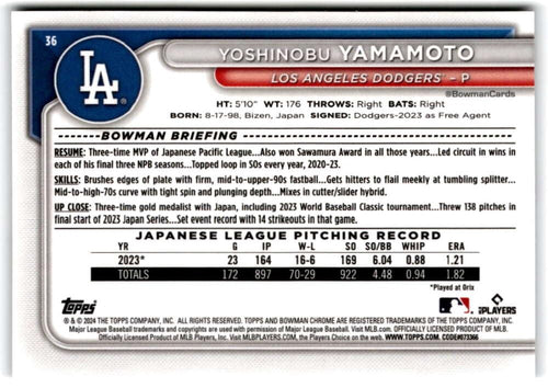 2024 Bowman Chrome Mega Box Mojo Refractor Baseball Trading Card J2566