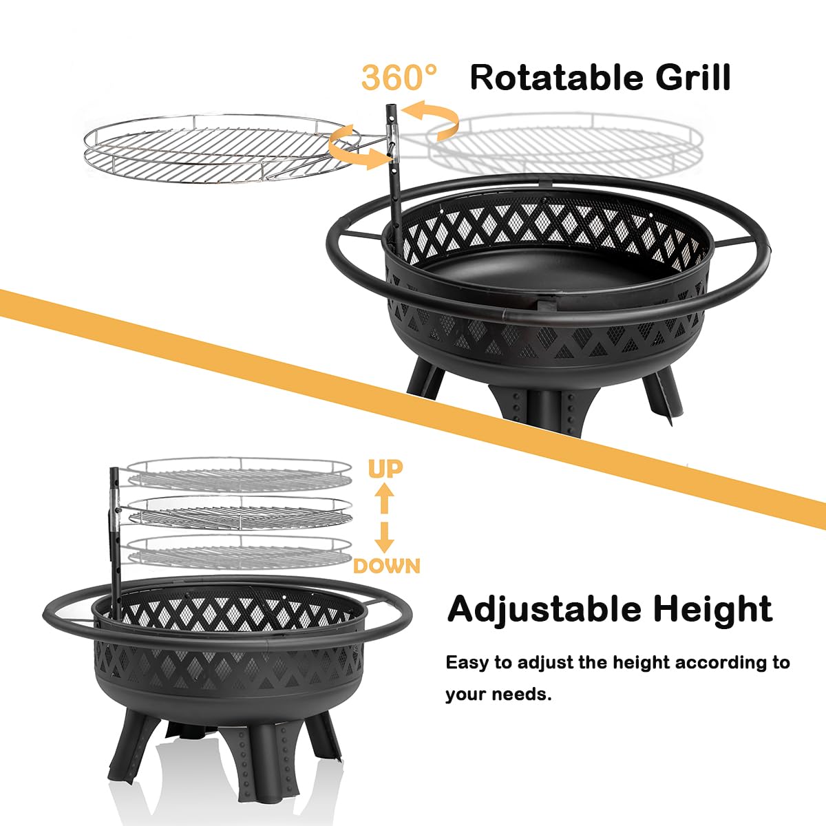 32 Inch Outdoor Fire Pit with Grill A769191