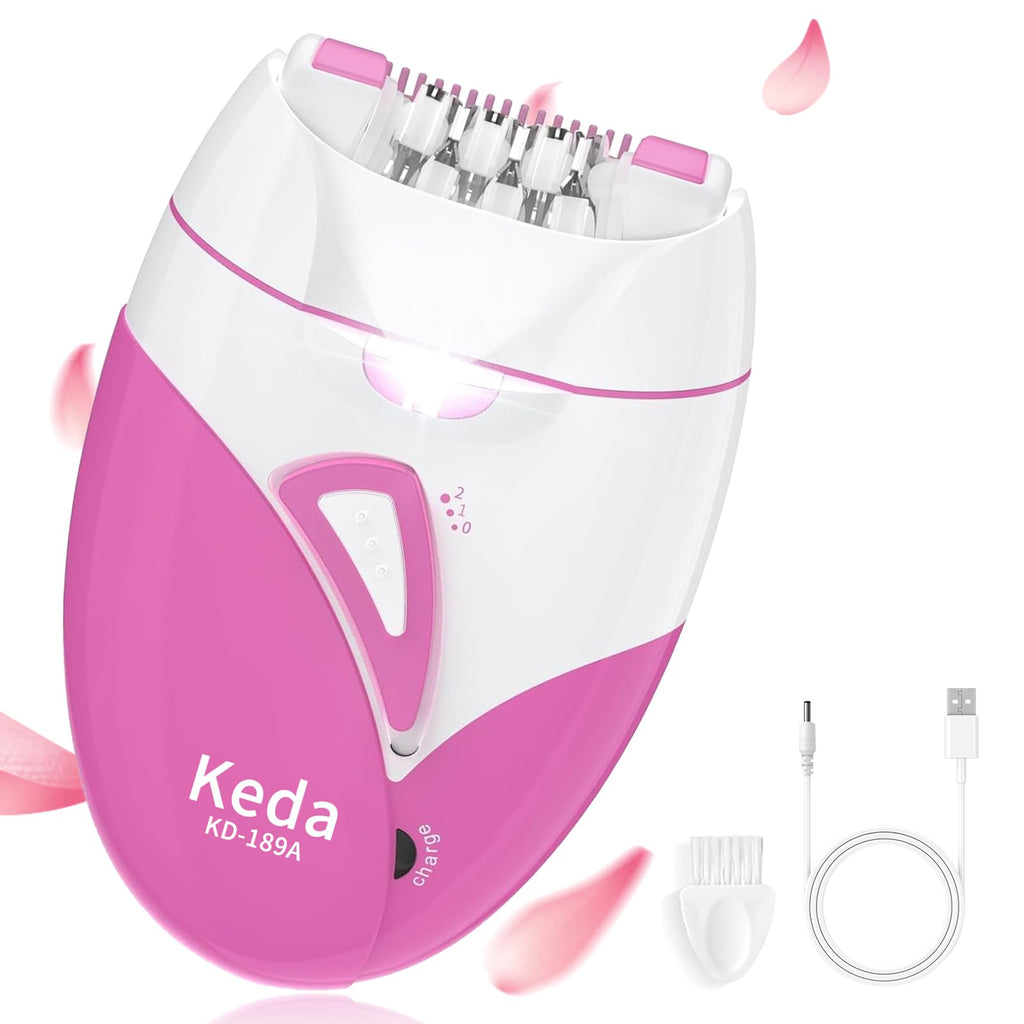 Rechargeable Cordless Electric Epilator with 2 Speed & LED Light W467541
