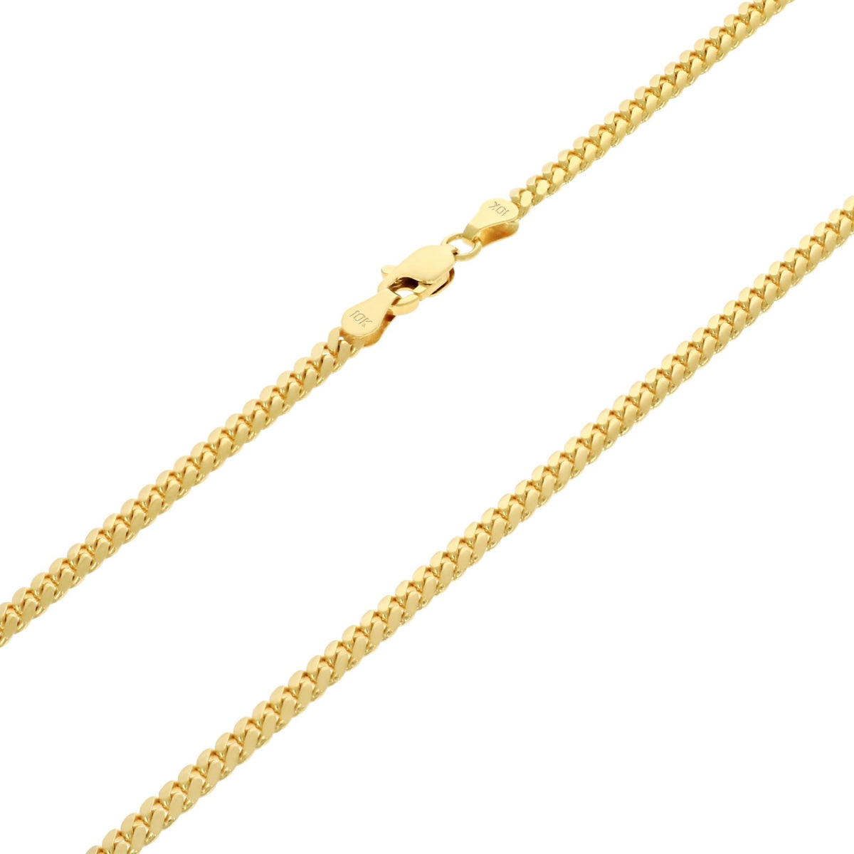 10k Yellow Gold Cuban Link Chain Necklace W600772