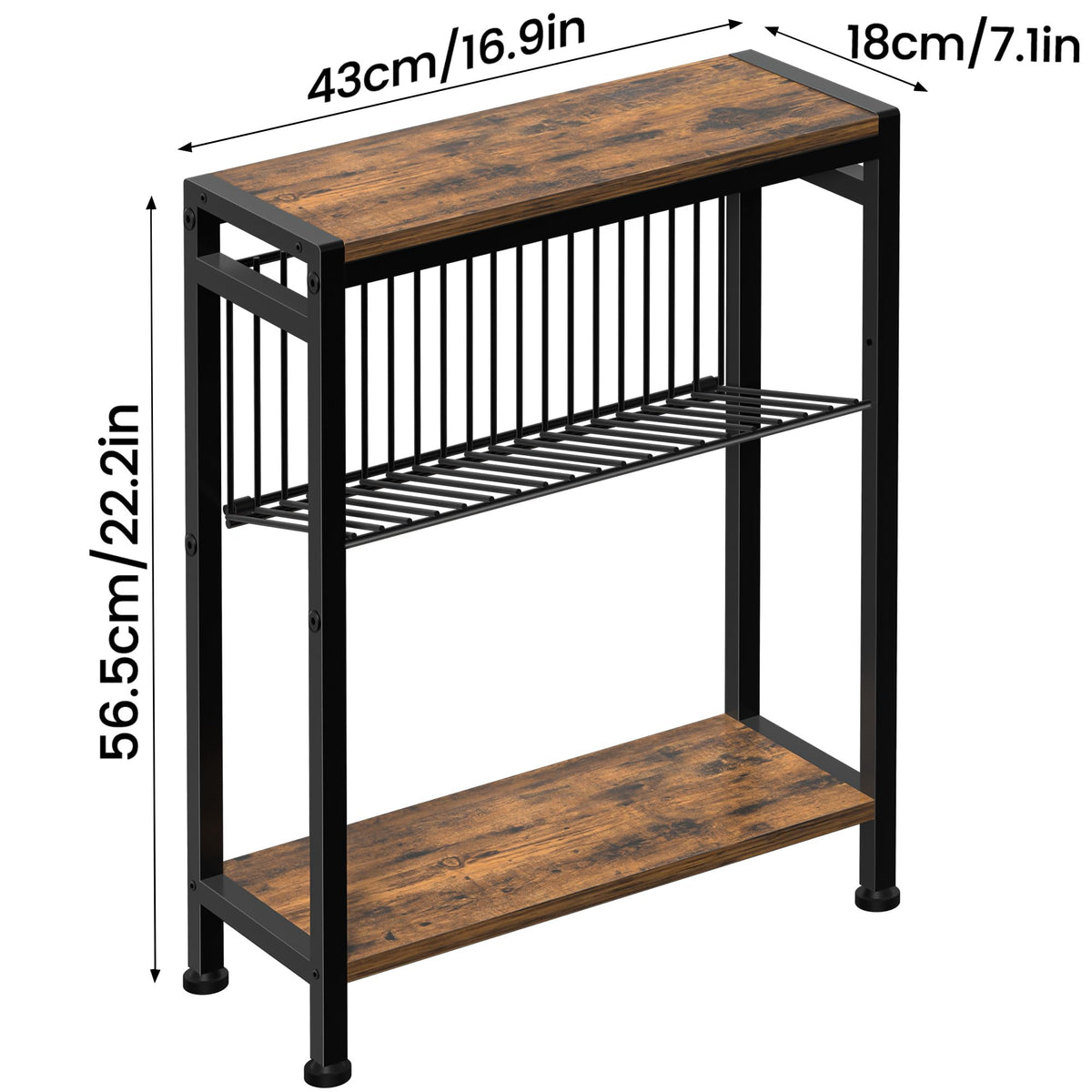 3-Tier Narrow Side Table Set of 2 Y603
