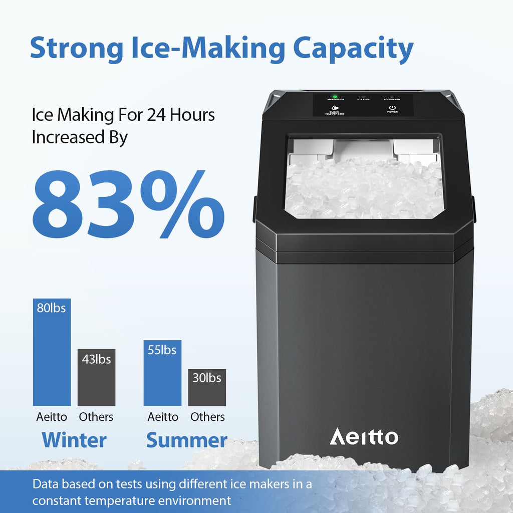 55lbs/Day Self-Cleaning Stainless Steel Nugget Ice Maker Z68218