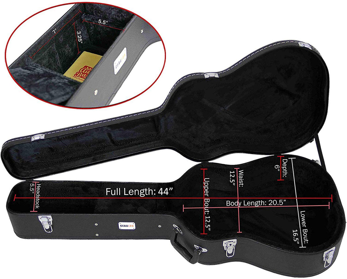 Black Acoustic Guitar Hardshell Case with Accessory Compartment O23181
