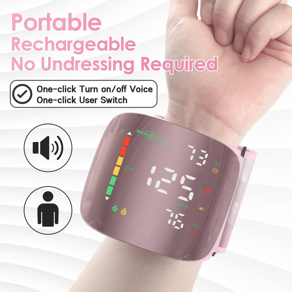 Pink Wrist Blood Pressure Monitor X35063